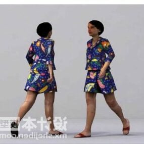 אישה אופנה צועדת מודל תלת מימד