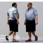Oude Man Walking Pose