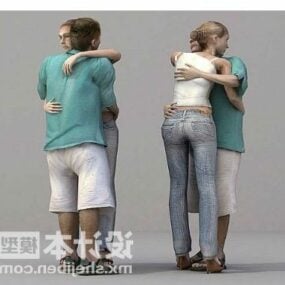 Man Woman Hugging 3d model