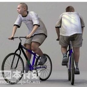 Teenager On Bicycle 3d model