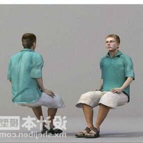 Underpants Man Sitting 3d model
