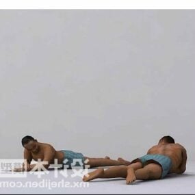 Underwear Man Sunbathing 3d model
