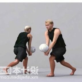 Voleybol Sporu Oynayan Adam 3D model