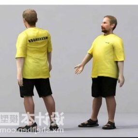 Yellow Shirt Man Character 3d model