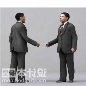 Businessman Handshake Character 3d model