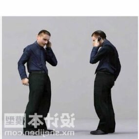Businessman With Phone Calling 3d model