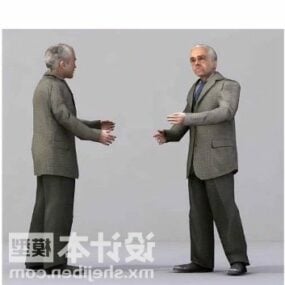 Model 3D postaci starego mężczyzny w apartamencie