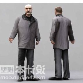 Oude man staande pose 3D-model