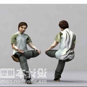 Young Man In Sitting Pose 3d model