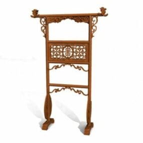 中国古代橱柜雕刻风格3d模型