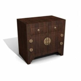 Antique Cabinet With Brass Handle 3d model
