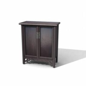 Indochina Cabinet Dark Wood 3d model