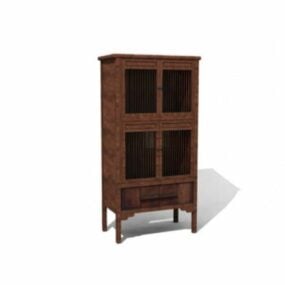 Old Cabinet Wooden Furniture 3d model