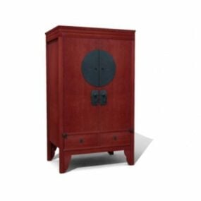 Old Classic Wardrobe Wooden Furniture 3d model