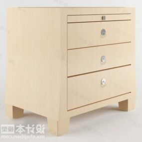 बेडसाइड टेबल ऐश लकड़ी का फर्नीचर 3डी मॉडल