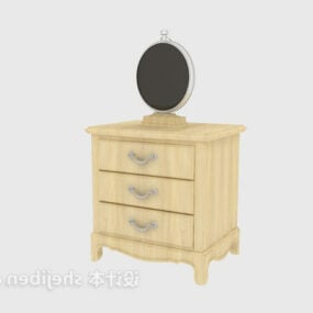 Dresser Bedside Table Wooden Furniture 3d model