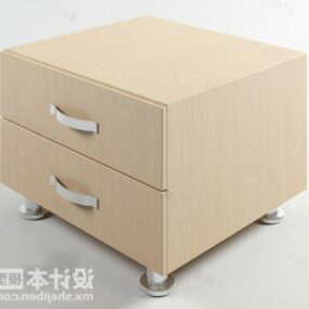 白蜡木床头柜实木家具3d模型