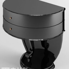 Luxurious Bedside Table Black Painted 3d model