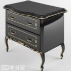 Classic Bedside Table Black Wooden Furniture