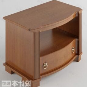 میز پاتختی آمریکایی مدل مبلمان چوبی سه بعدی