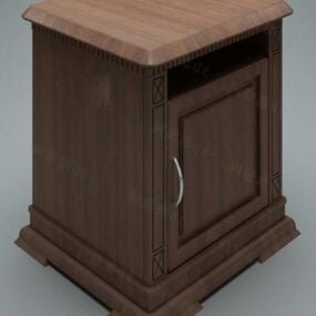 Wood Bedside Table Bedroom Furniture 3d model