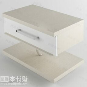 3д модель современной прикроватной тумбочки с деревянной мебелью