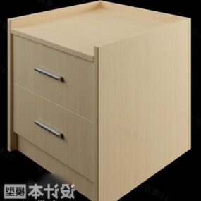简单的床头柜白蜡木3d模型