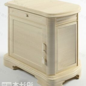Classic Bedside Table Beige Painted 3d model