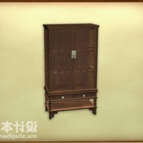 Classical Bedside Table Dark Wood 3d model