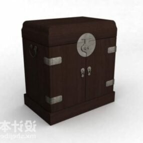 Mô hình 3d tủ cổ Trung Quốc với bản lề thép