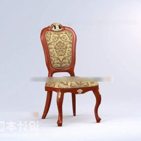 3д модель азиатского стула для ресторана, деревянной мебели