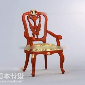 Modelo 3d de móveis com estrutura de madeira para cadeira chinesa