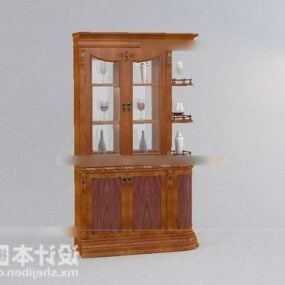 3d модель дерев'яних меблів Wine Cabinet