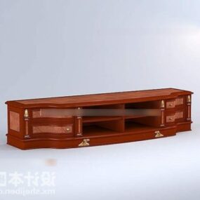 木制家具电视柜带架子3d模型