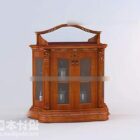 Wine Cabinet Red Wooden