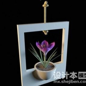 Landscape Purple Flower With Grass 3d model