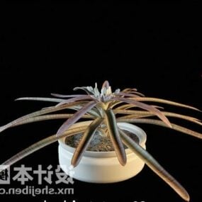 Bloempot met lange bladeren 3D-model