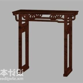 Classic Chinese Console Desk Carved Frame 3d model