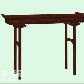 3д модель деревянного консольного стола, китайская мебель