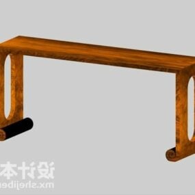 ロングコンソールテーブル木製素材3Dモデル