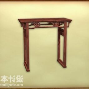 Asiatisches 3D-Modell für Konsolentischmöbel aus Holz