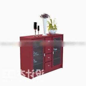Shoe Cabinet Furniture With Decorating 3d model