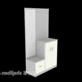 White Shoe Cabinet Furniture 3d model