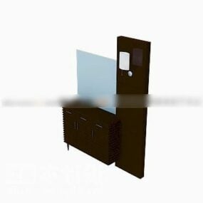 Shoe Cabinet Furniture Brown Mdf 3d model