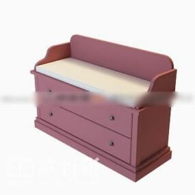 Pink Shoe Cabinet 3d model