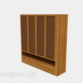 Wardrobe Wooden Material 3d model