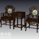 Vintage chińskie krzesło ze stołem
