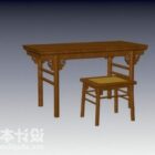 طاولة وكرسي تركيبة نموذج ثلاثي الأبعاد.