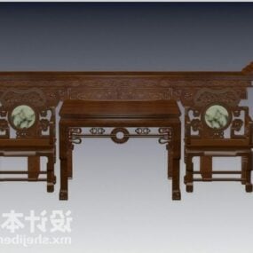 Asian Religion Shelf Table With Vase Pot 3d model