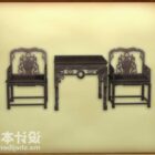 Chinese Chair With Square Tea Table